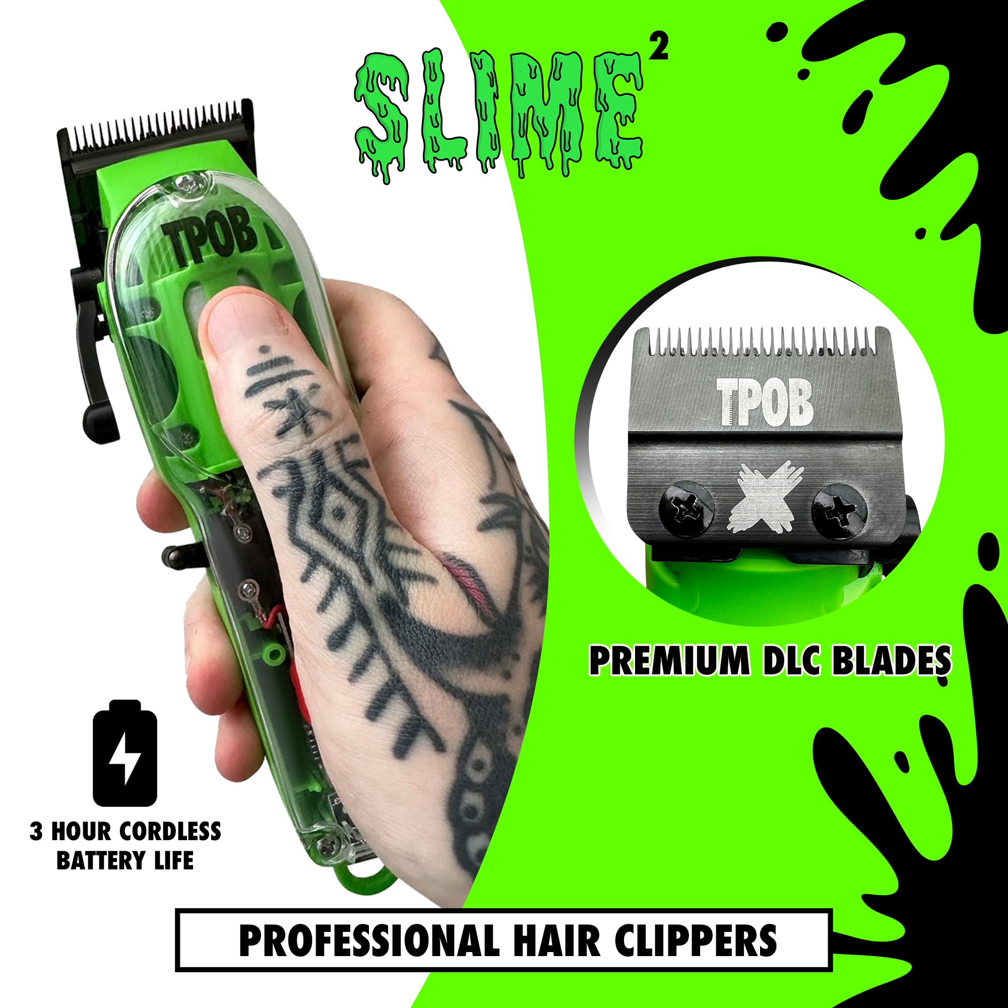 TPOB Slime 2 x fade blade enables precise fade work.