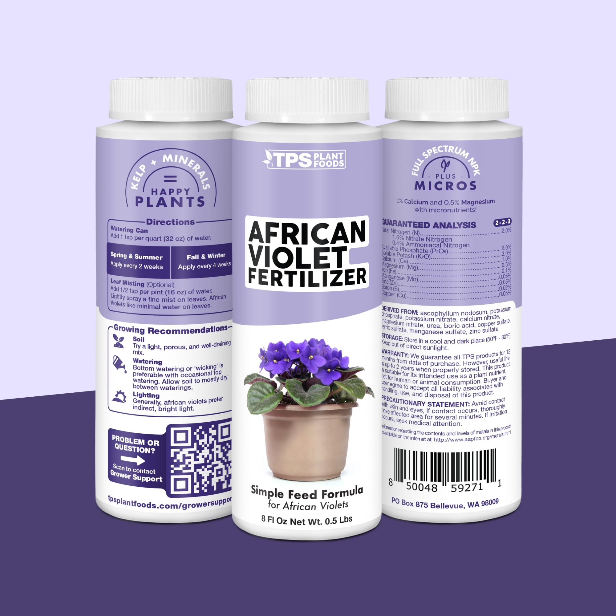 TPS NUTRIENTS African Violet Fertilizer made in USA signals reliable quality