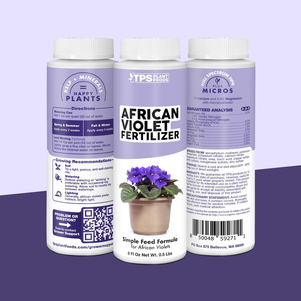 TPS NUTRIENTS African Violet Fertilizer made in USA signals reliable quality