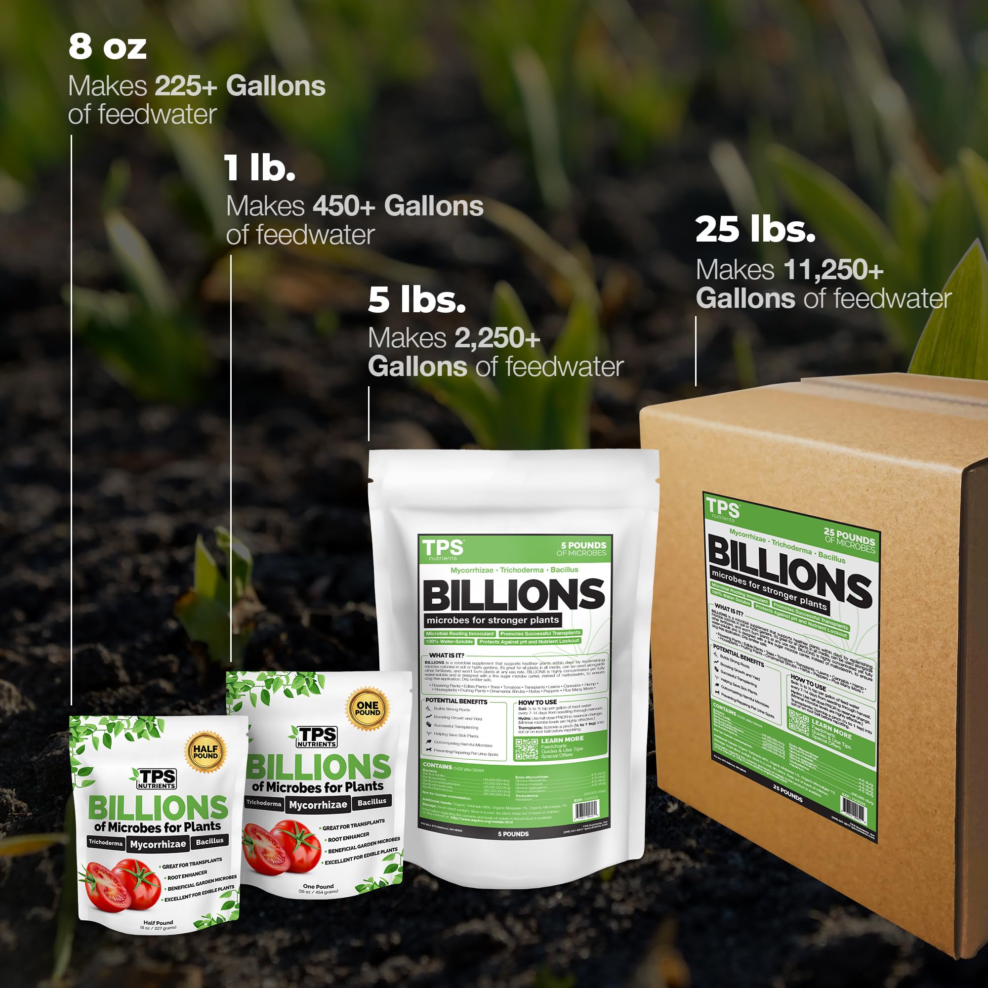 TPS Nutrients Billions supporting plant growth with vibrant foliage and stronger stems.