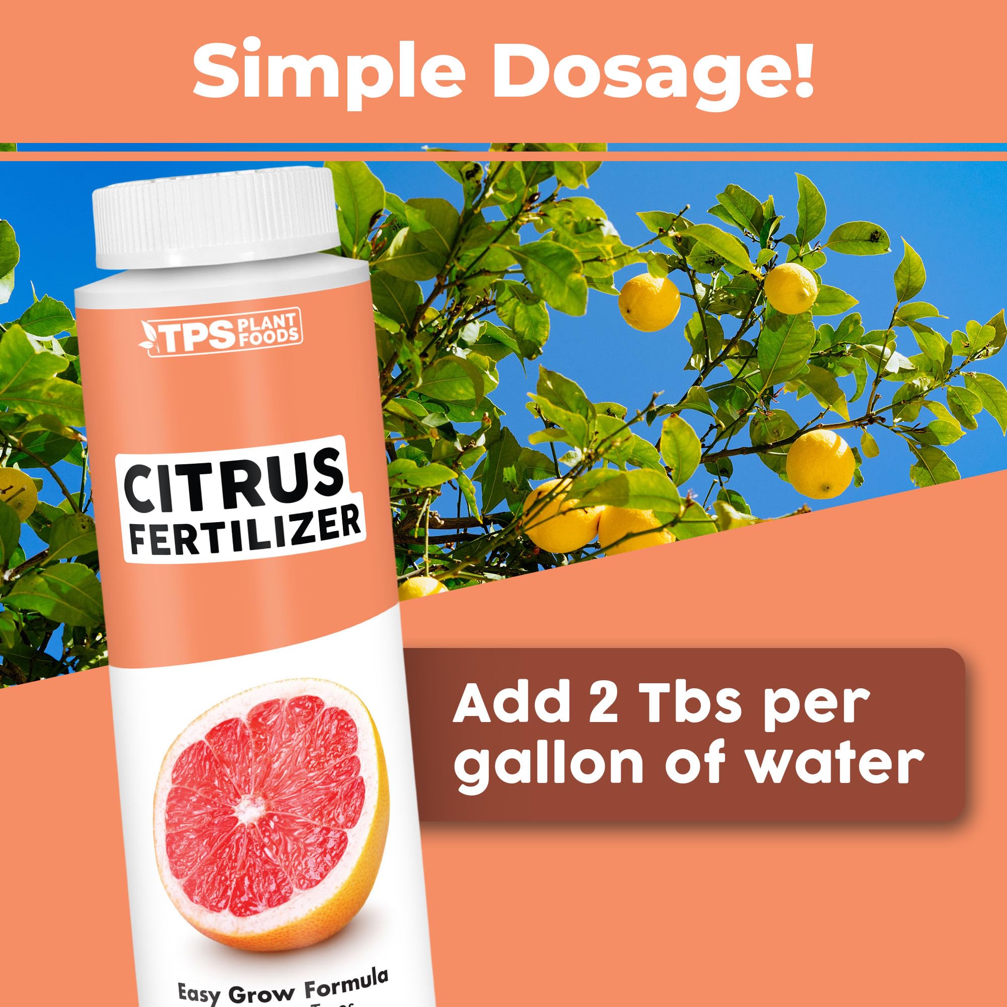 TPS NUTRIENTS citrus plant food mixes quickly for easy indoor care.
