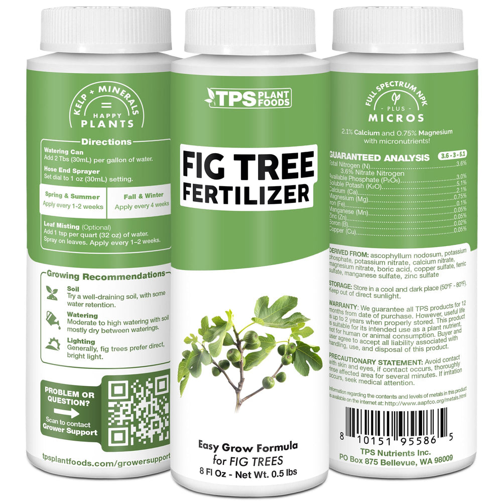 TPS NUTRIENTS Fig Tree Fertilizer leaf closeup shows vibrant leaves and steady growth.