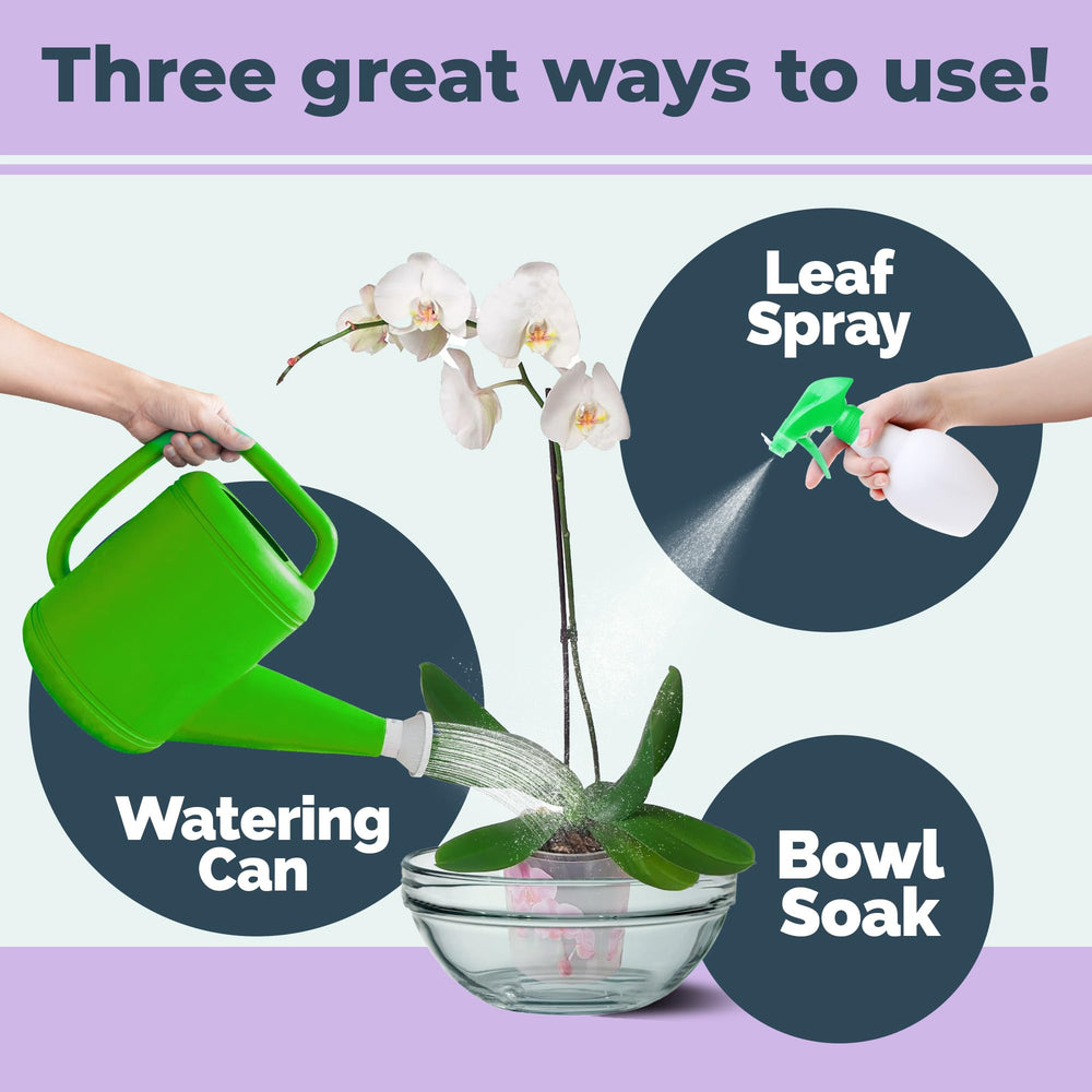 TPS NUTRIENTS Orchid Plant Food bottle back label provides clear directions for balanced feeding.