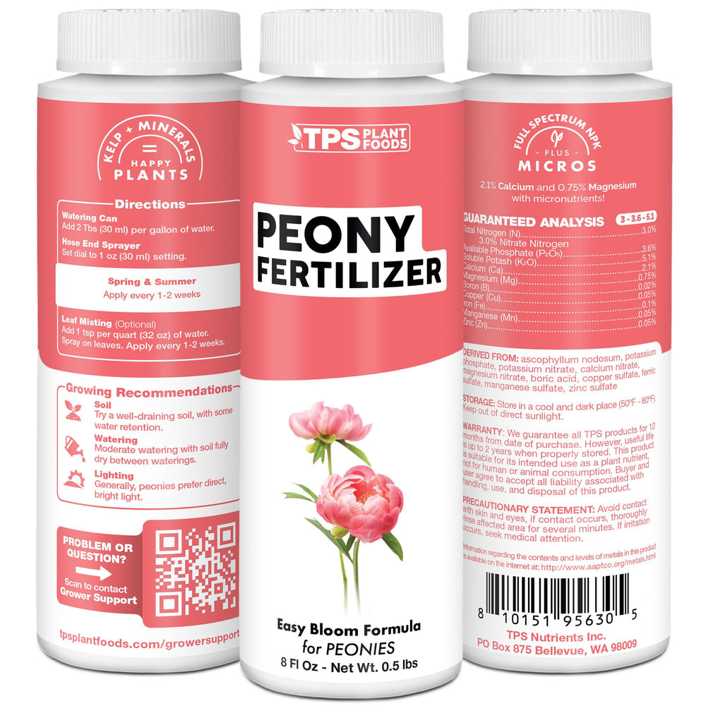 TPS NUTRIENTS Peony Fertilizer ideal for container peonies and gardens