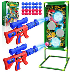Tqeieu dinosaur shooting game front view with two launchers for active play