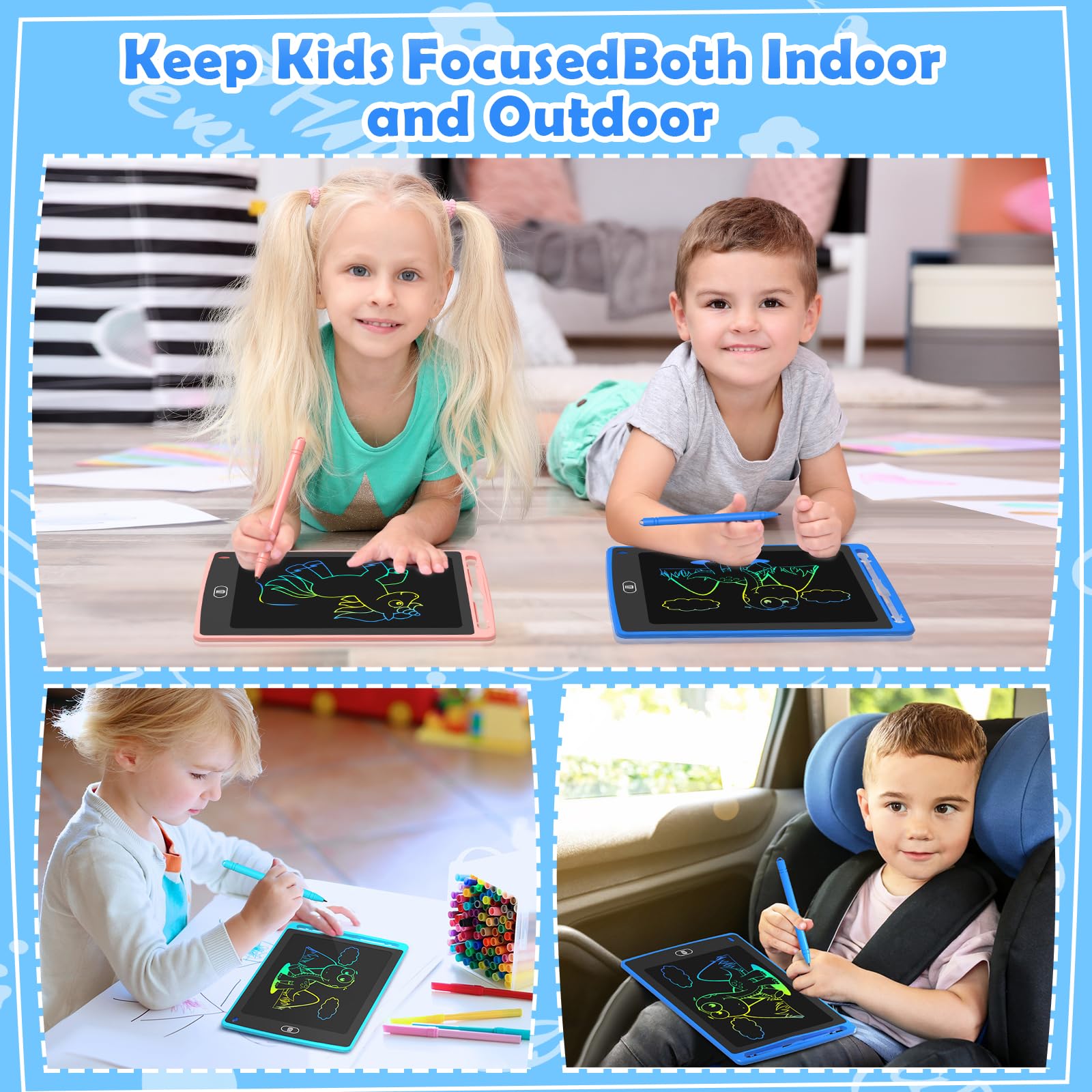 TQU LCD writing tablet white makes organized learning easy anywhere