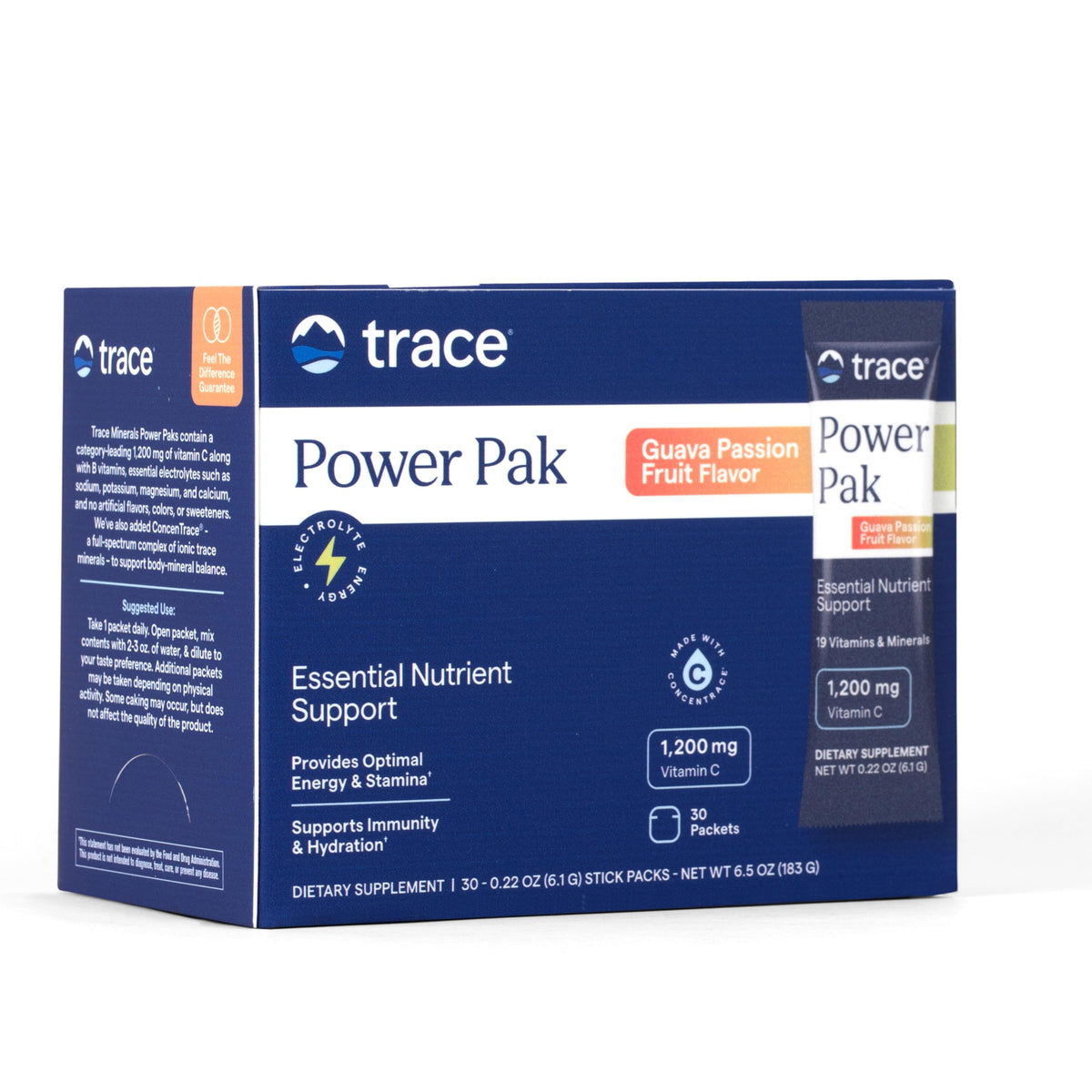 Trace Minerals Power Pak dissolving in water for quick hydration and vitamin C boost.