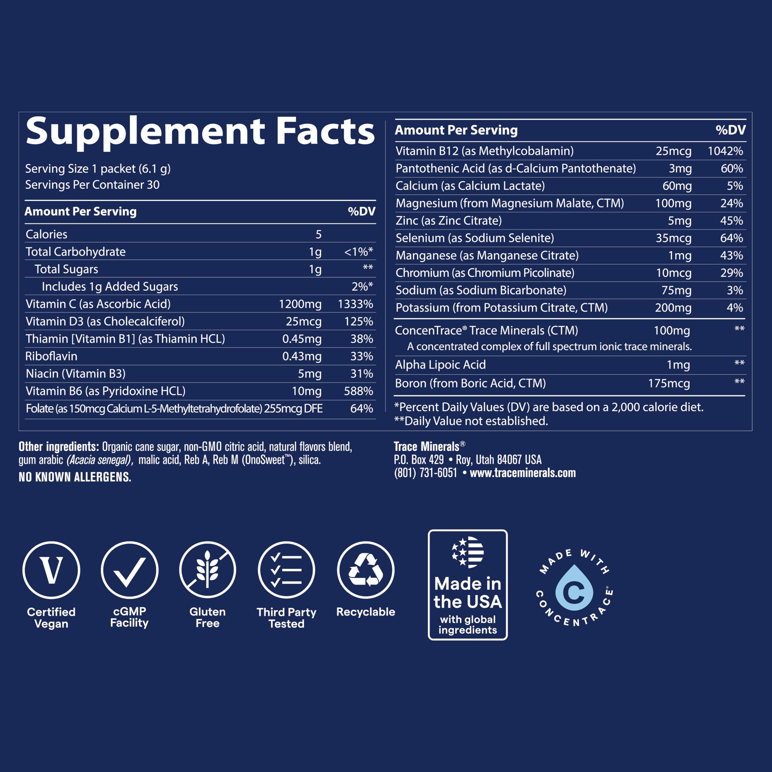 Trace Minerals Power Pak single-serve packets for on-the-go use.