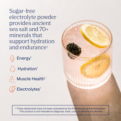 Trace Minerals ZeroLyte Salty Berry Lemonade being poured into a glass for quick hydration.