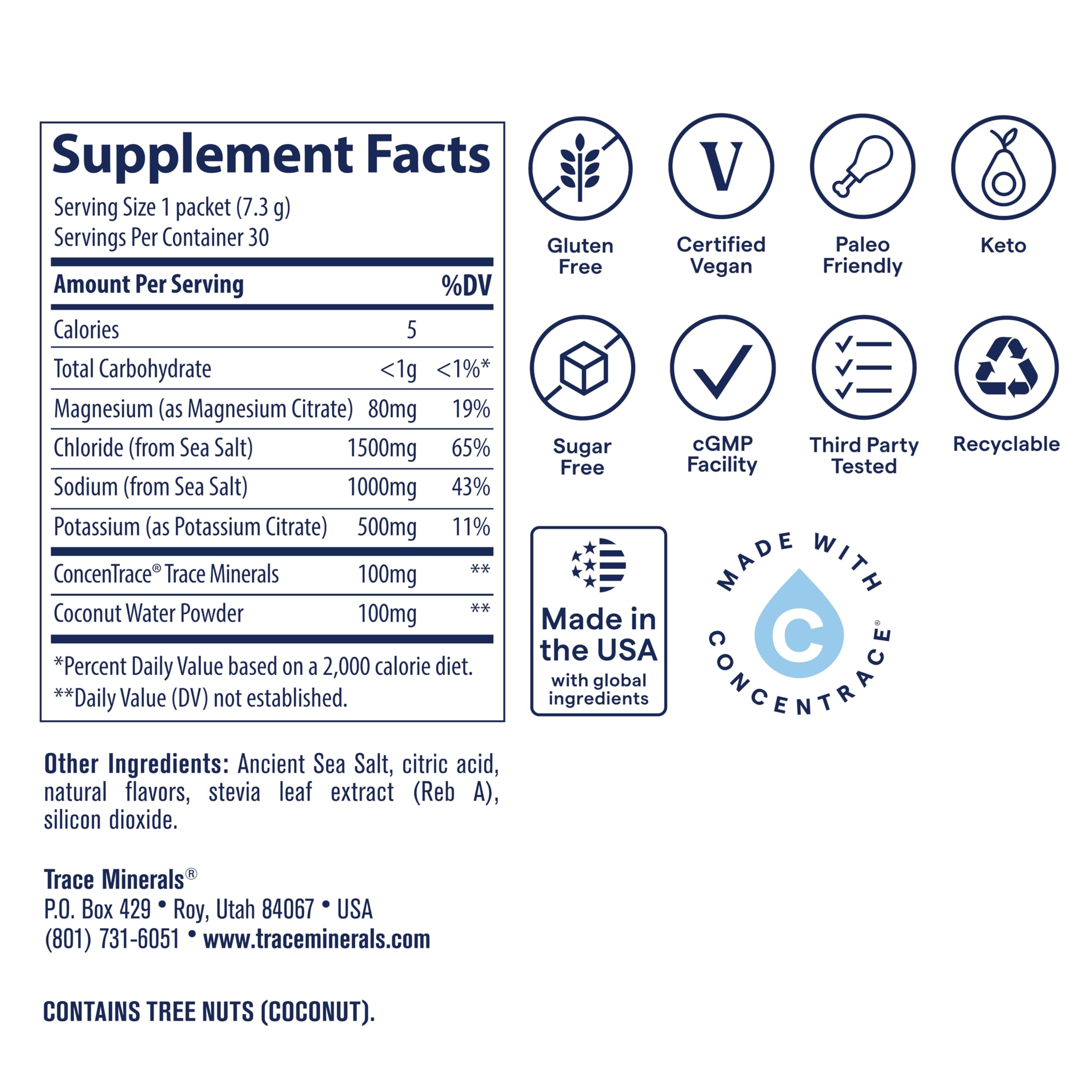 Coconut water powder note in ZeroLyte for natural hydration