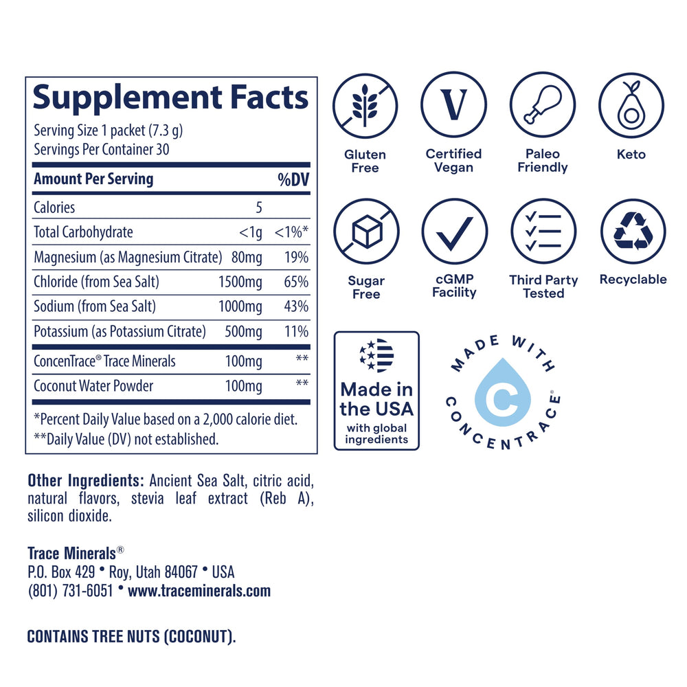 Coconut water powder note in ZeroLyte for natural hydration