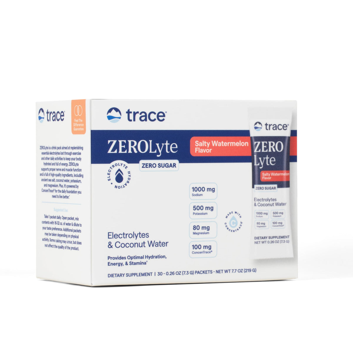 Trace Minerals ZeroLyte packets ready for quick hydration on the go