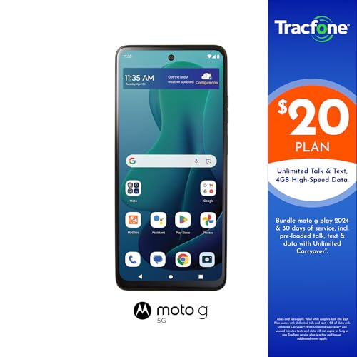TracFone Motorola Moto g 5G 2024 back view with camera array.