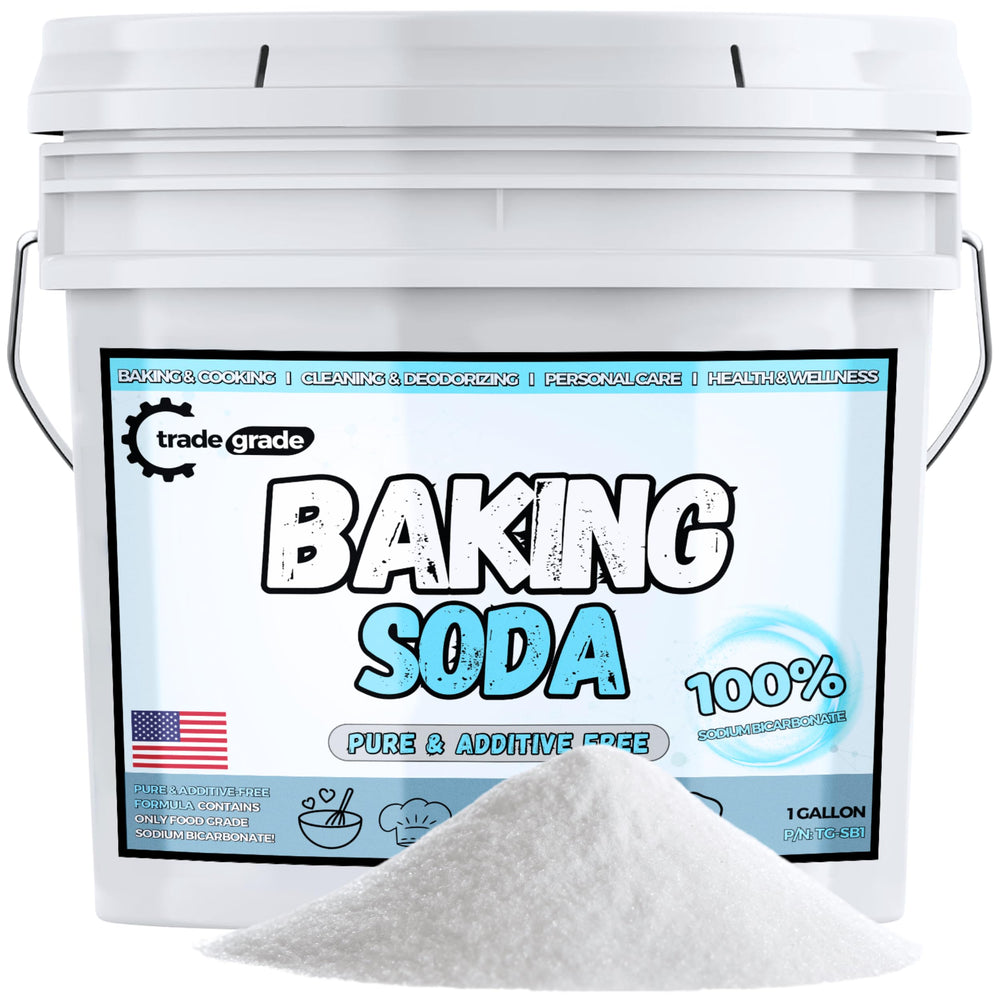 Trade Grade Pure Baking Soda powder bottle pour for baking and cleaning.