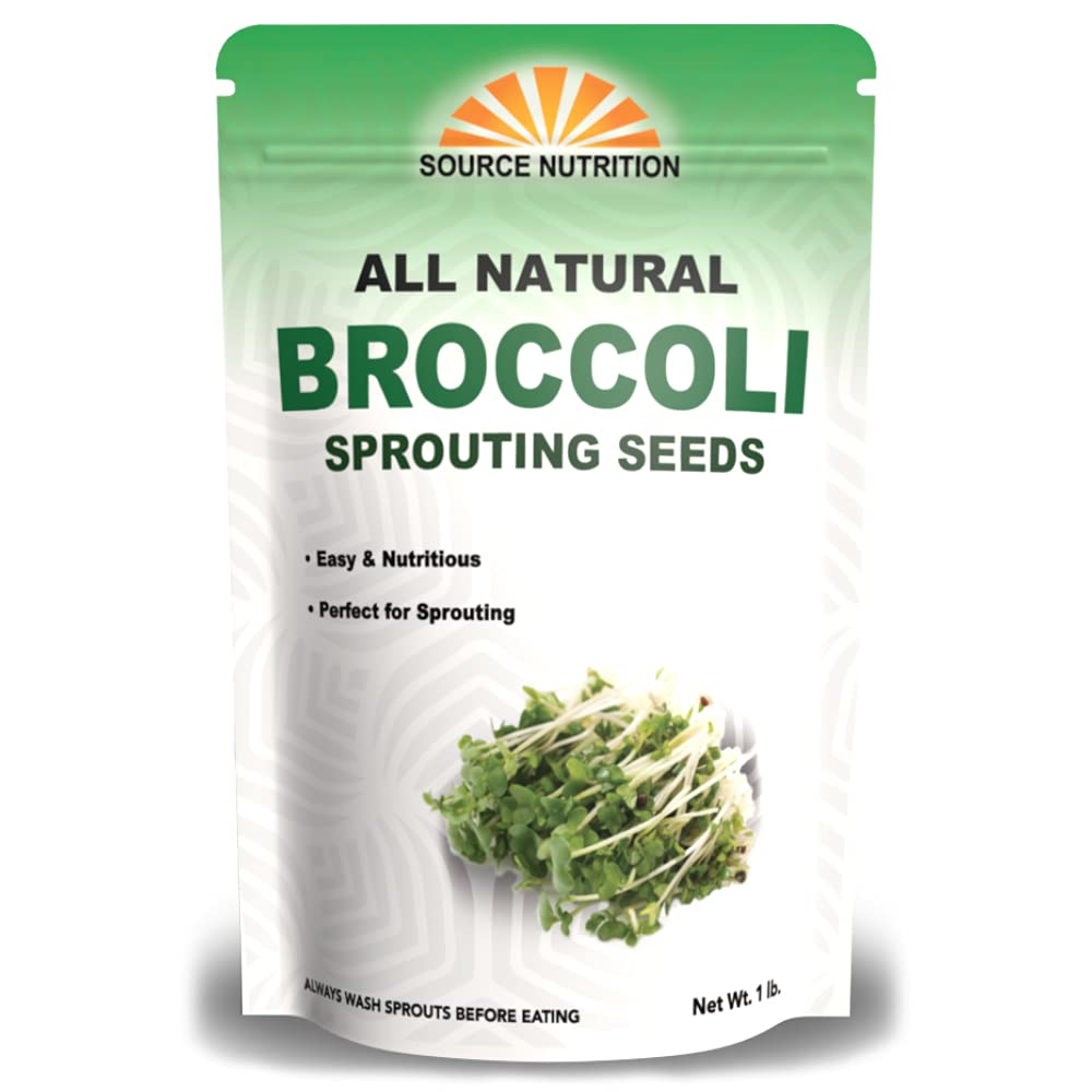 TradeKing broccoli sprouting seeds in a resealable bag for easy at-home sprouts.