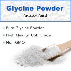 TradeKing glycine powder dissolving in water for a smooth drink.