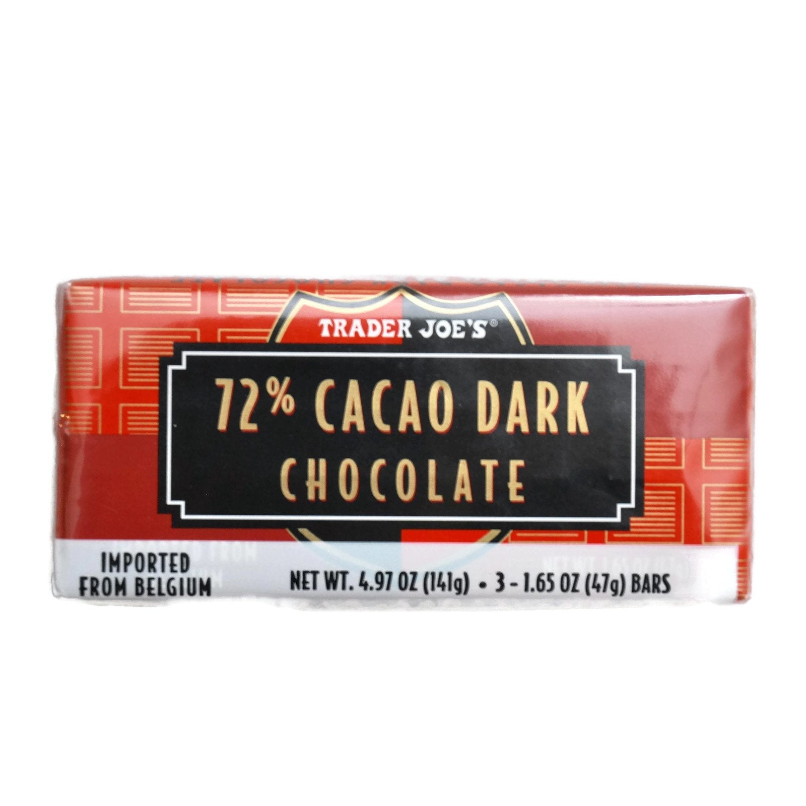 Trader Joe's Belgian dark chocolate bars serving plate with coffee ideal tasting moment