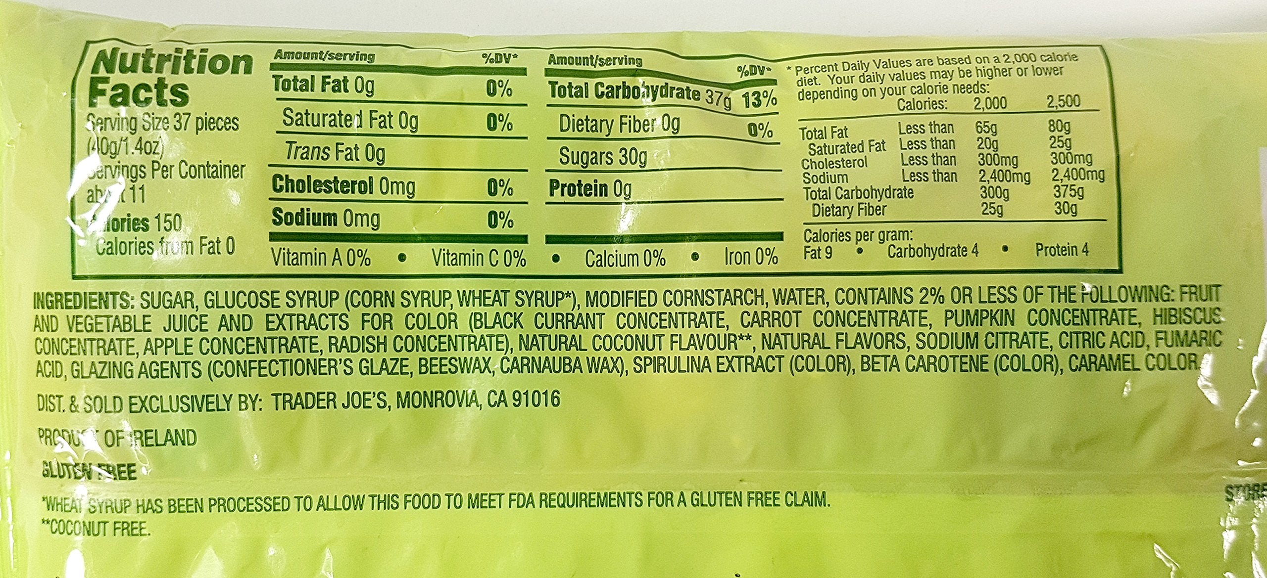 Closeup of Trader Joe's Gourmet Jelly Bean Candy flavors in bright hues