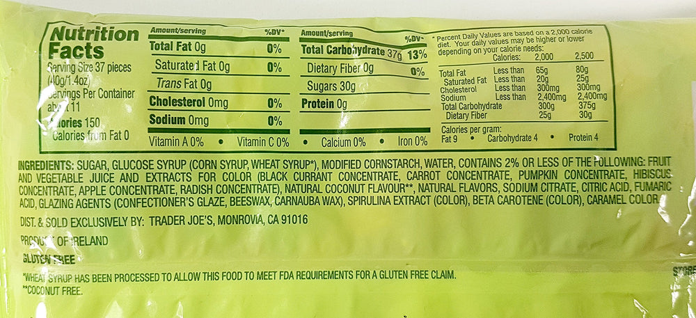 Closeup of Trader Joe's Gourmet Jelly Bean Candy flavors in bright hues