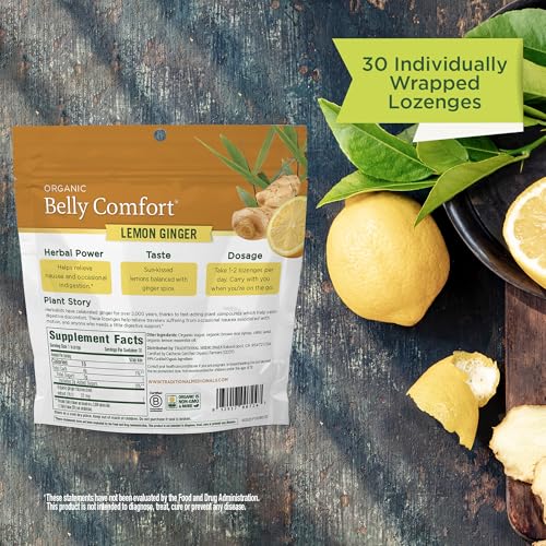 Traditional Medicinals Belly Comfort Lozenges 30-count box for daily use.