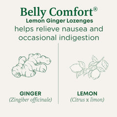 Traditional Medicinals Belly Comfort Lozenges organic packaging offer non-GMO, stimulant-free relief.