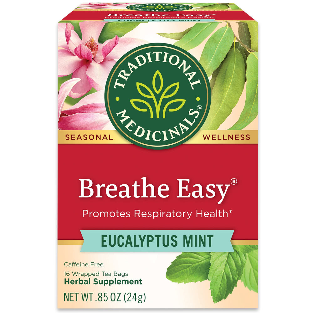 Traditional Medicinals Breathe Easy tea box with fresh aroma inviting relaxation