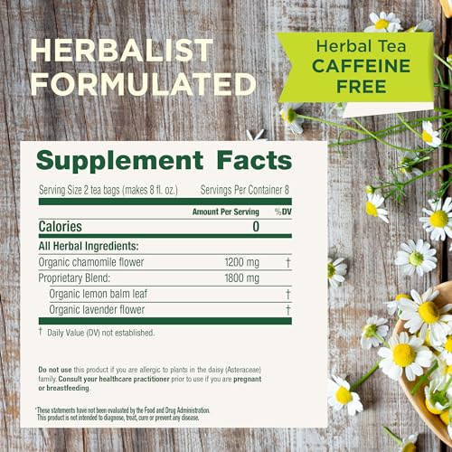 Traditional Medicinals Chamomile and Lavender tea box on the counter for a soothing routine