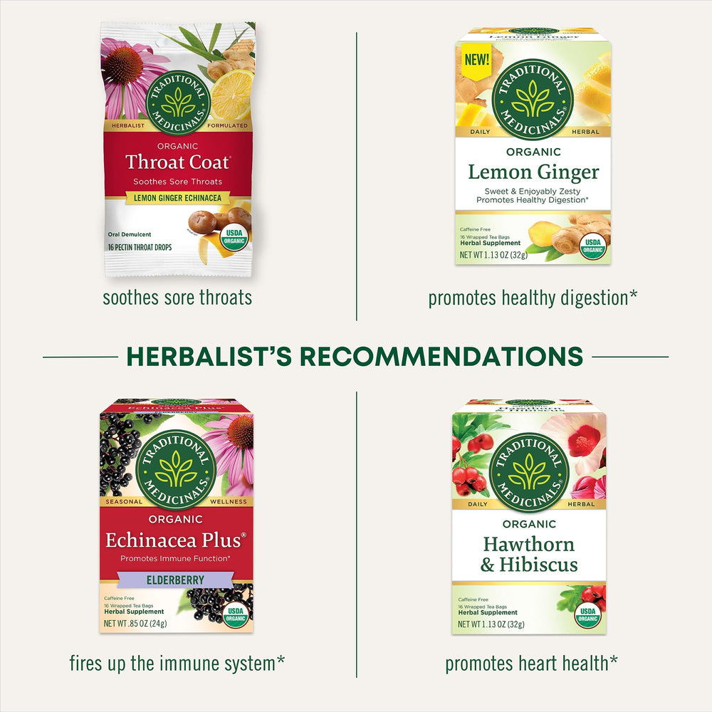 Traditional Medicinals ethical sourcing label emphasizes high-quality herbs for trust.