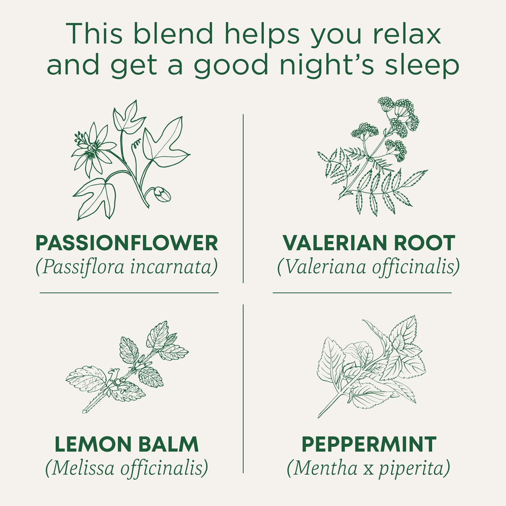 Traditional Medicinals Nighty Night Extra label close-up highlighting the herbal blend.