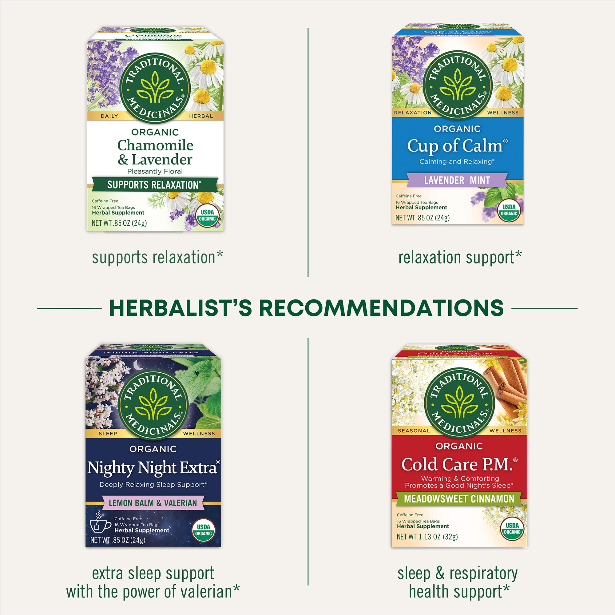 Traditional Medicinals Nighty Night steeping scene captures herbal aroma and calming ritual