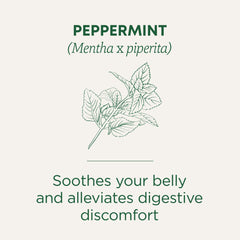Traditional Medicinals peppermint tea steeping in a cup for a soothing aroma.