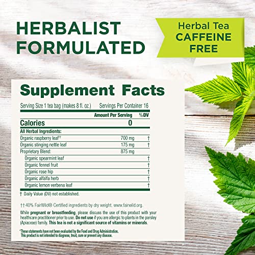 Traditional Medicinals spearmint pregnancy tea brew with refreshing aroma.