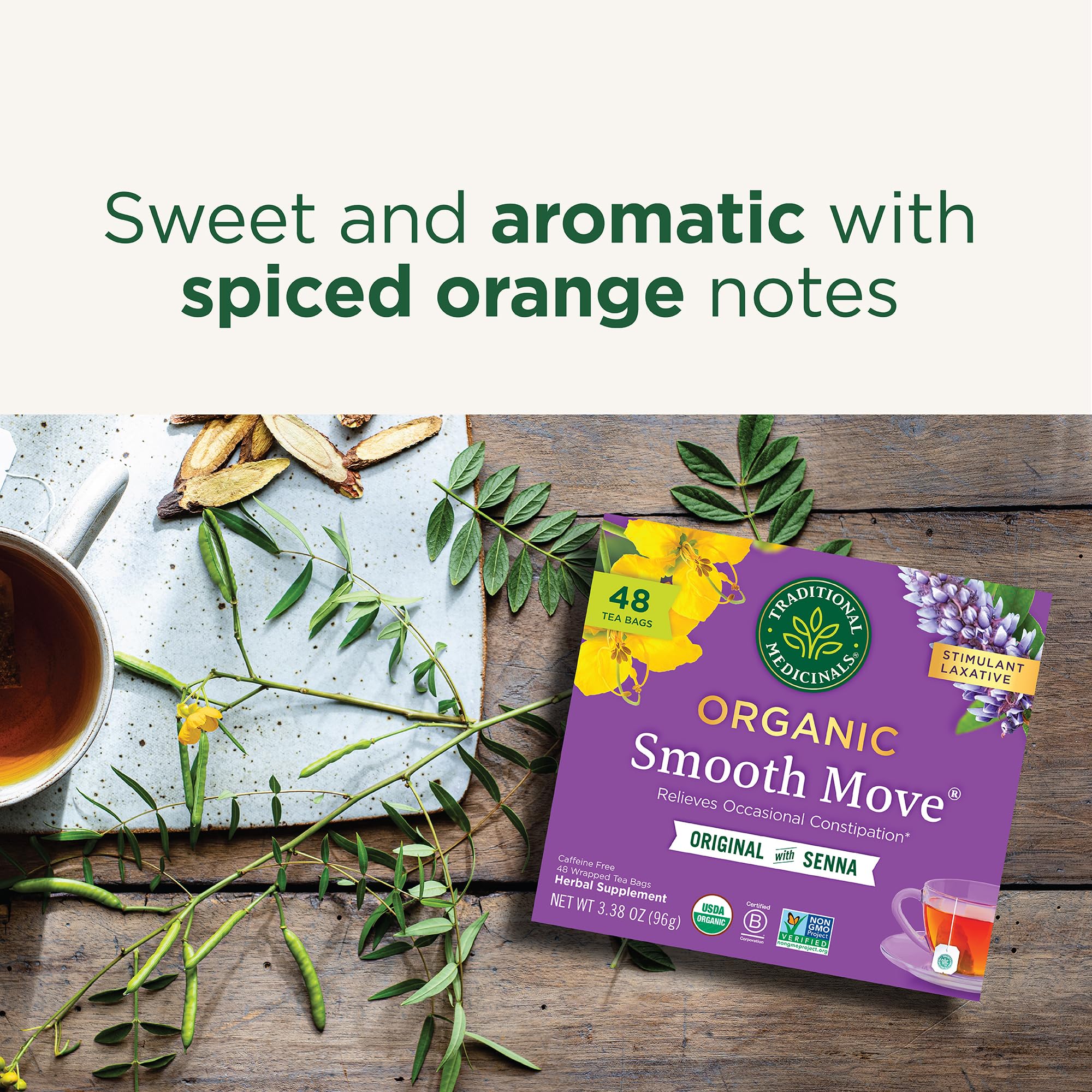 Senna from Traditional Medicinals Smooth Move sourced from small family farms in India's Thar Desert.