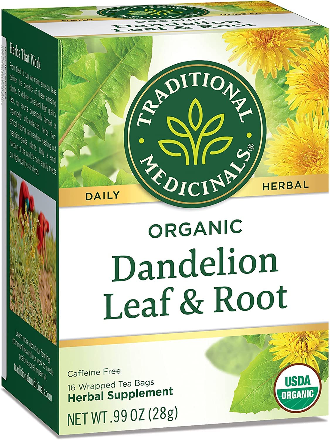 Cup of brewed Traditional Medicinals tea; smooth aroma for a soothing moment.