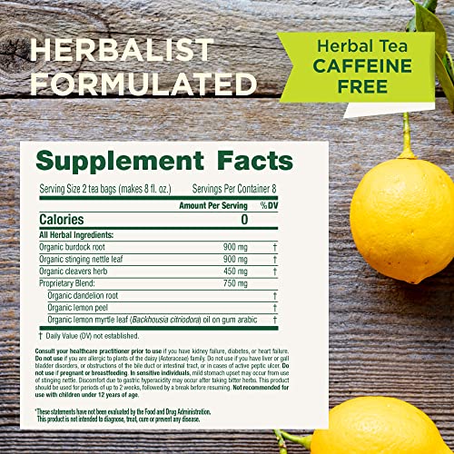 Traditional Medicinals Organic Everyday Detox Lemon packaging showing non-GMO and organic certifications.