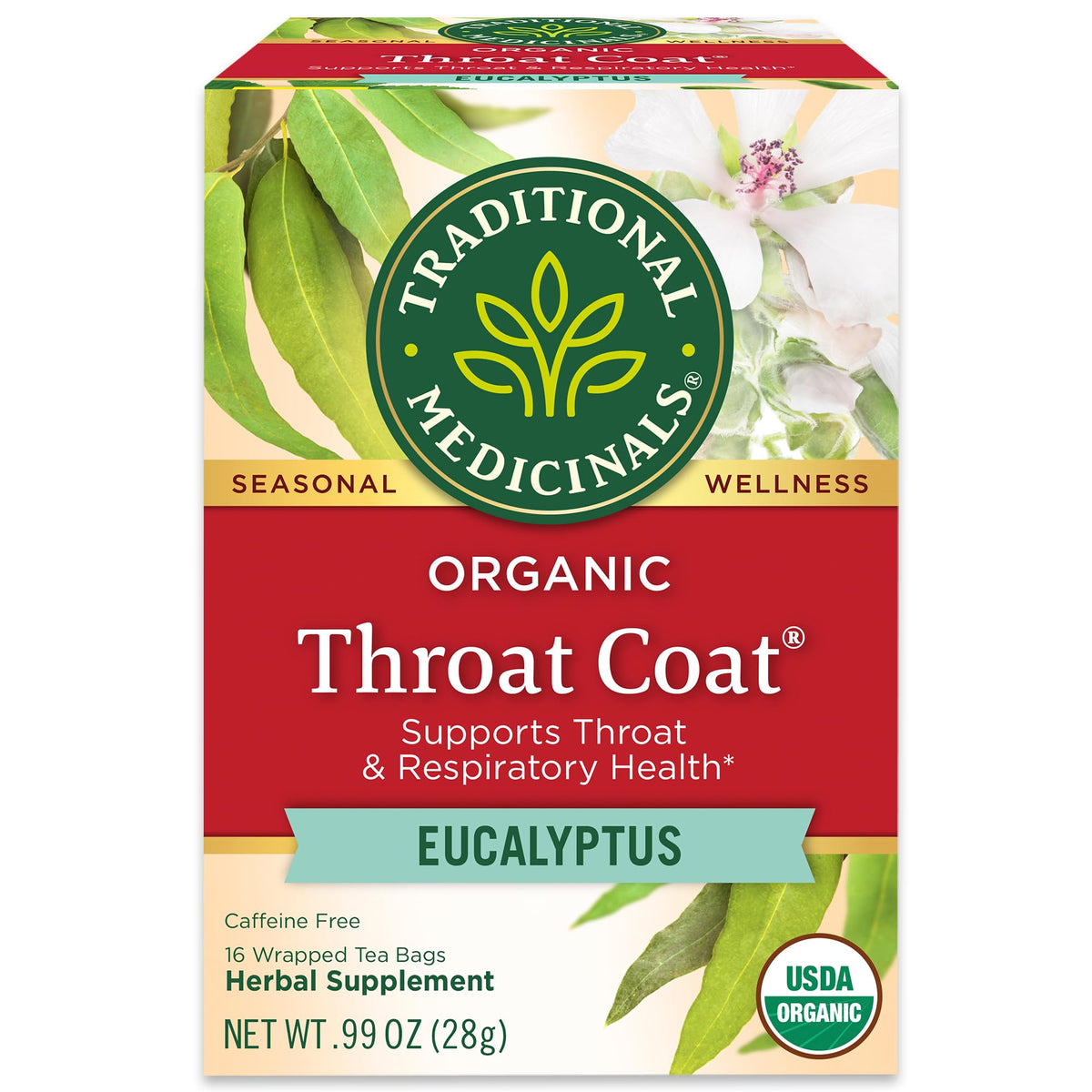 Traditional Medicinals Throat Coat Tea eucalyptus tea bags for a refreshing moment