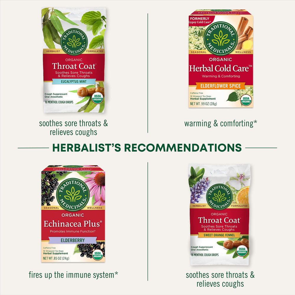 Traditional Medicinals Throat Coat Tea slippery elm bark and licorice root