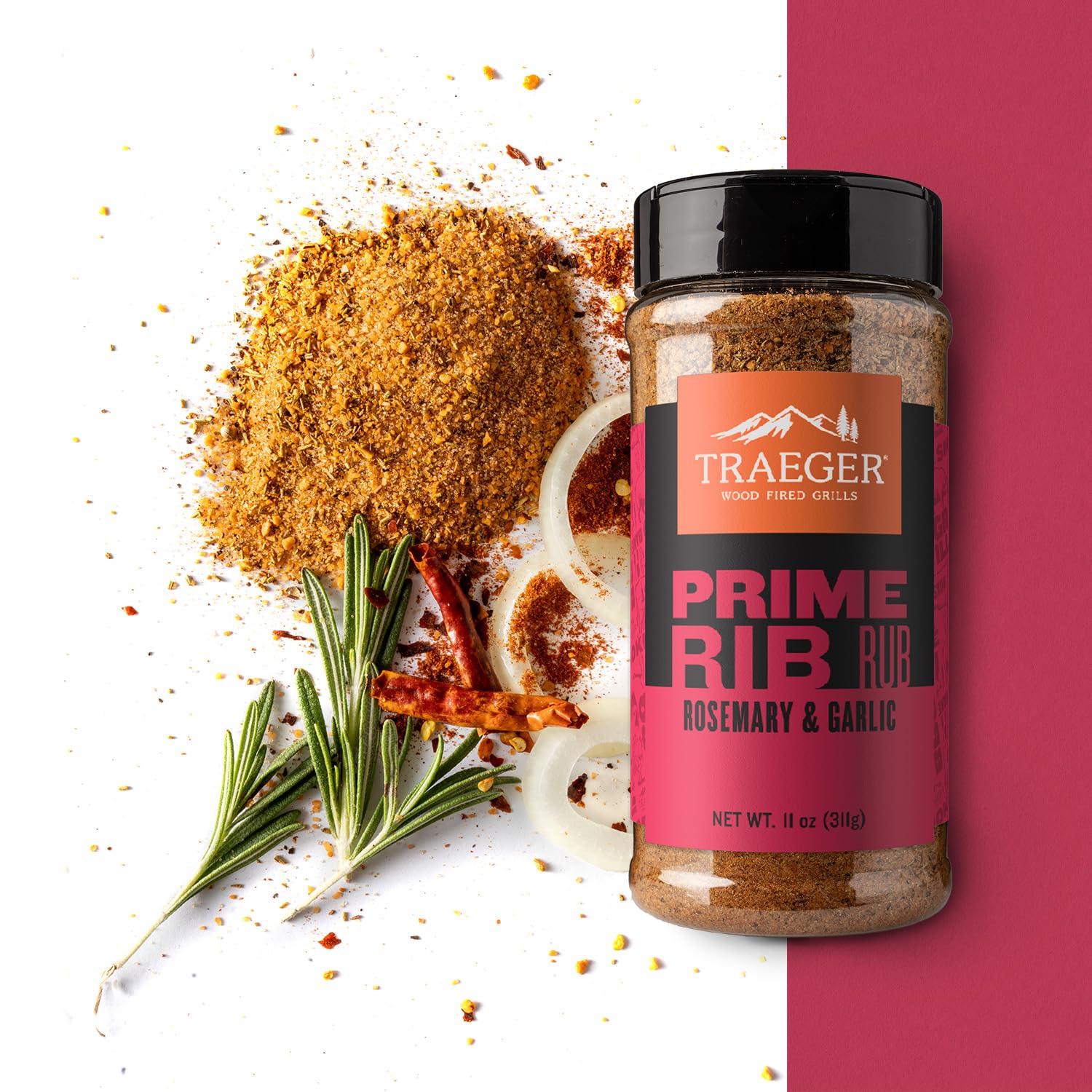Traeger Prime Rib Rub packaging shows gluten-free and kosher certification.