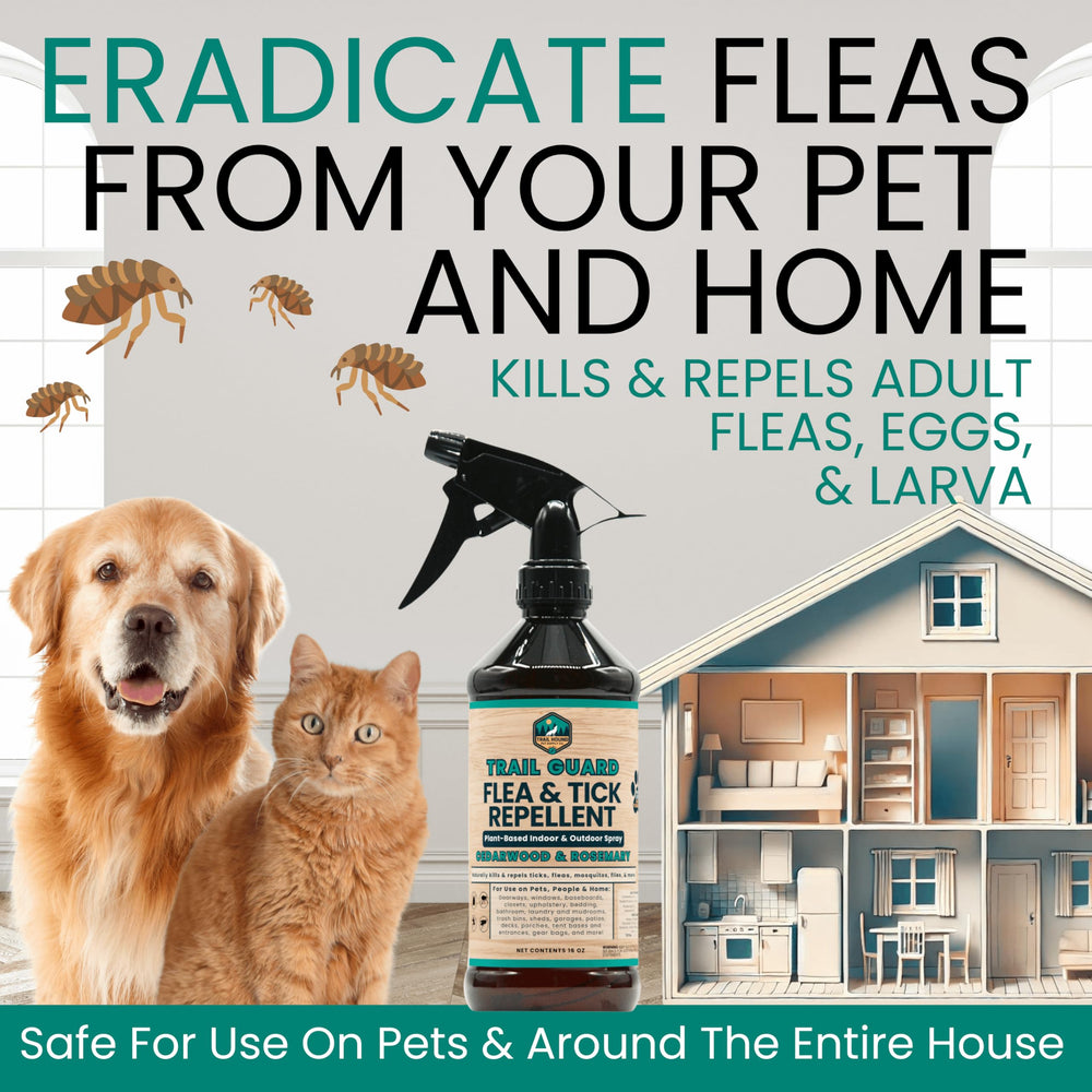 Trail Guard targets fleas and ticks on pets and around the home.