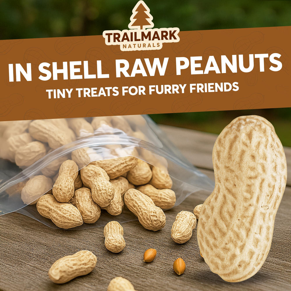 Trailmark Naturals raw peanuts in shell; supports backyard birds like blue jays.