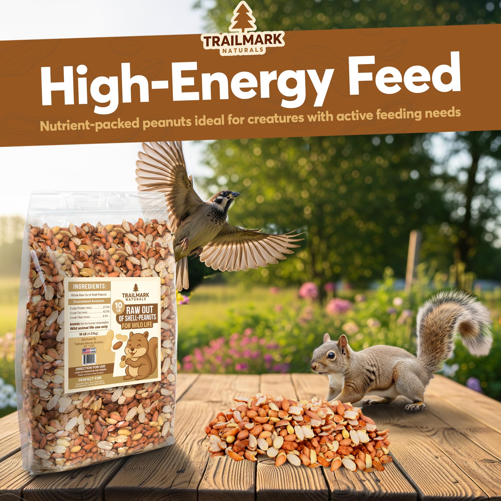 Trailmark Naturals unsalted wildlife snacks support natural foraging in your yard.