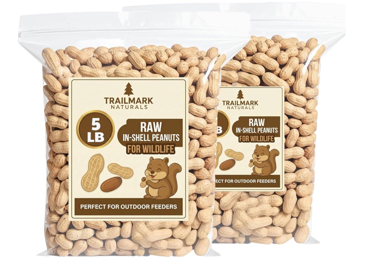 Trailmark Naturals raw peanuts in shell pack for wildlife feeding and backyard squirrels.