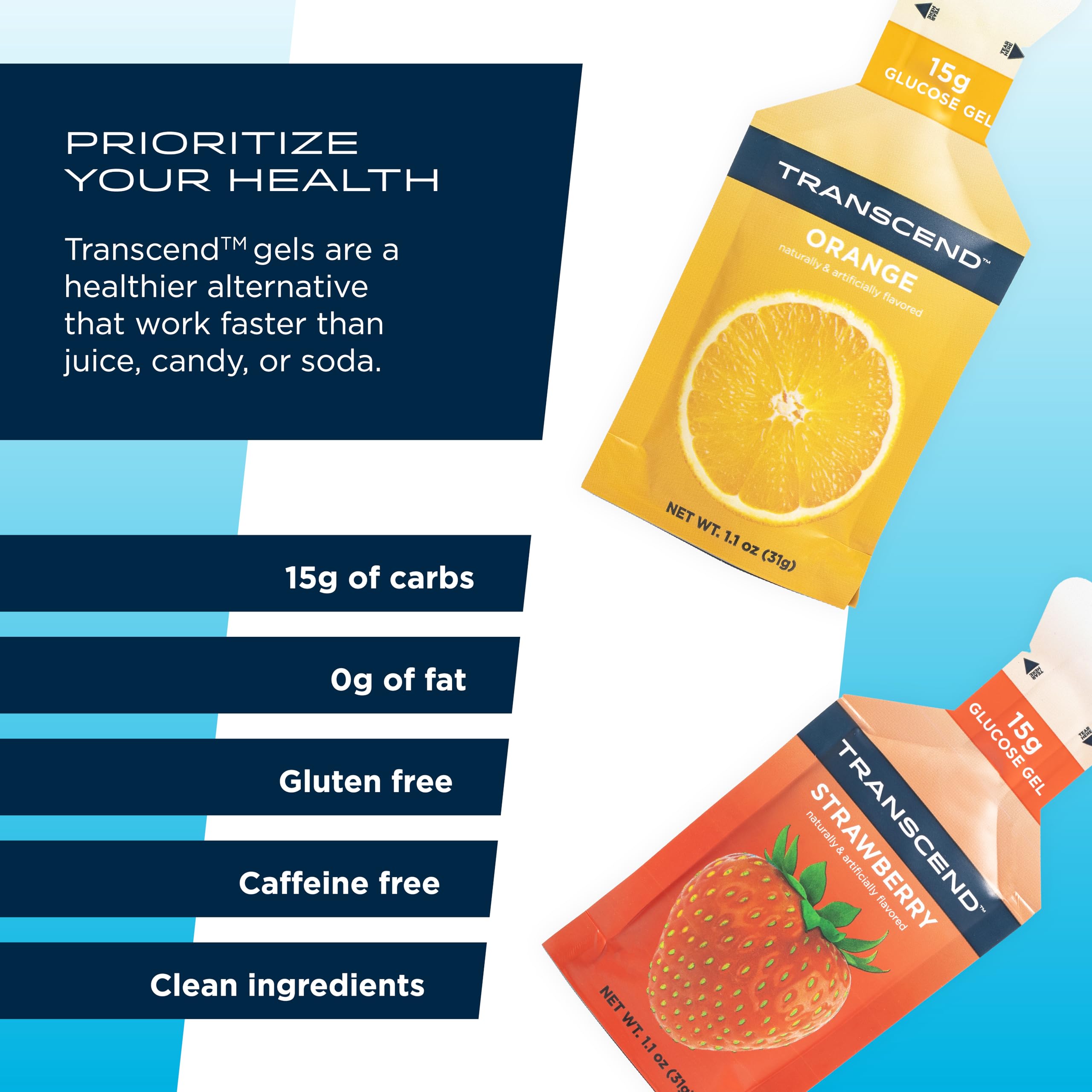 Transcend orange gel close-up, bright flavor on the go.