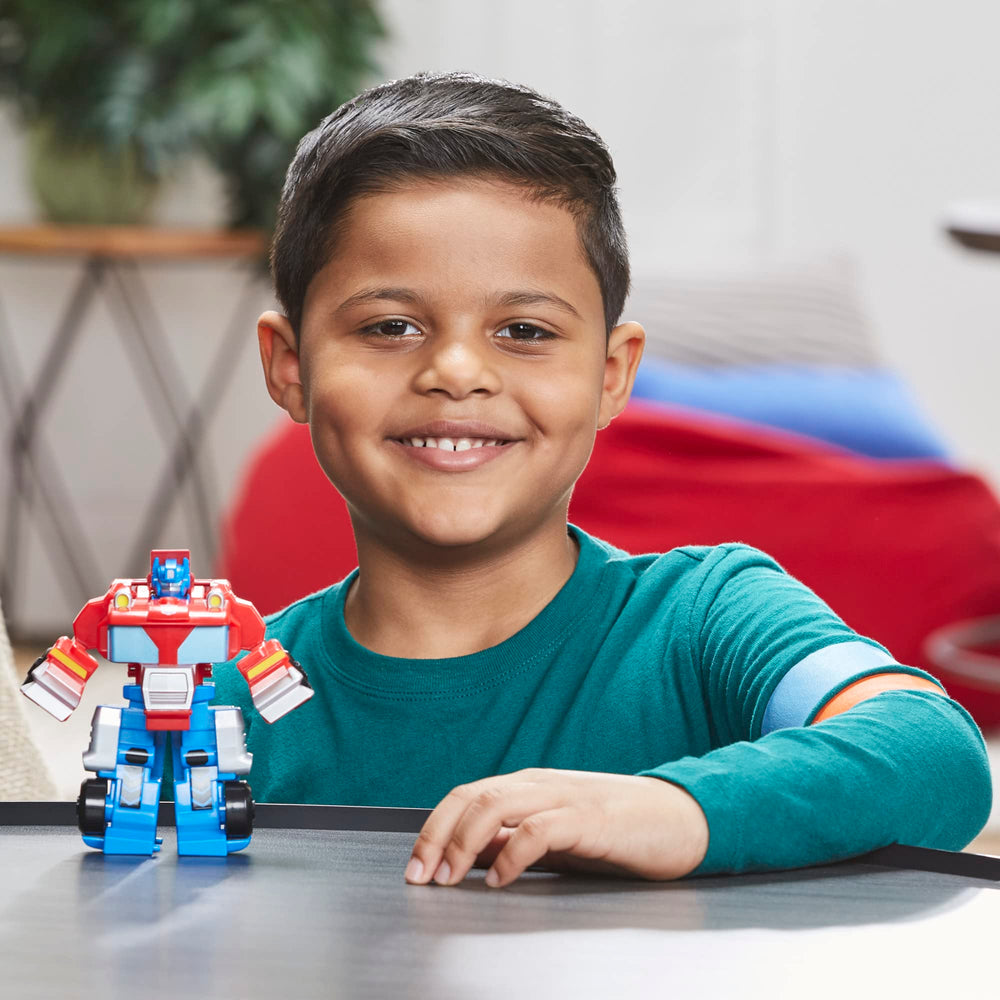 Optimus Prime 2-in-1 toy supports robot and truck modes for varied adventures.