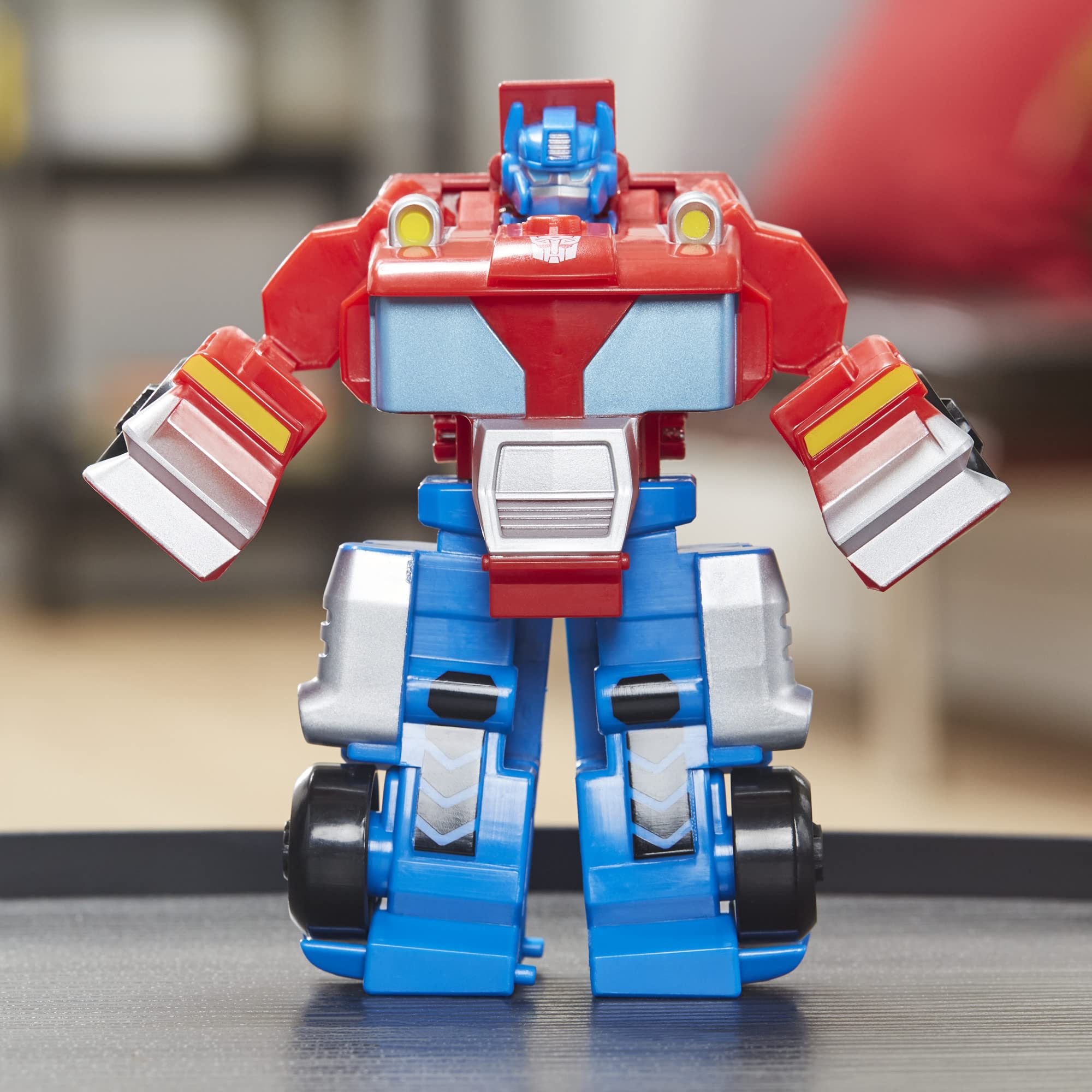 Transformers Rescue Bots Optimus Prime kid-friendly 4.5-inch figure.