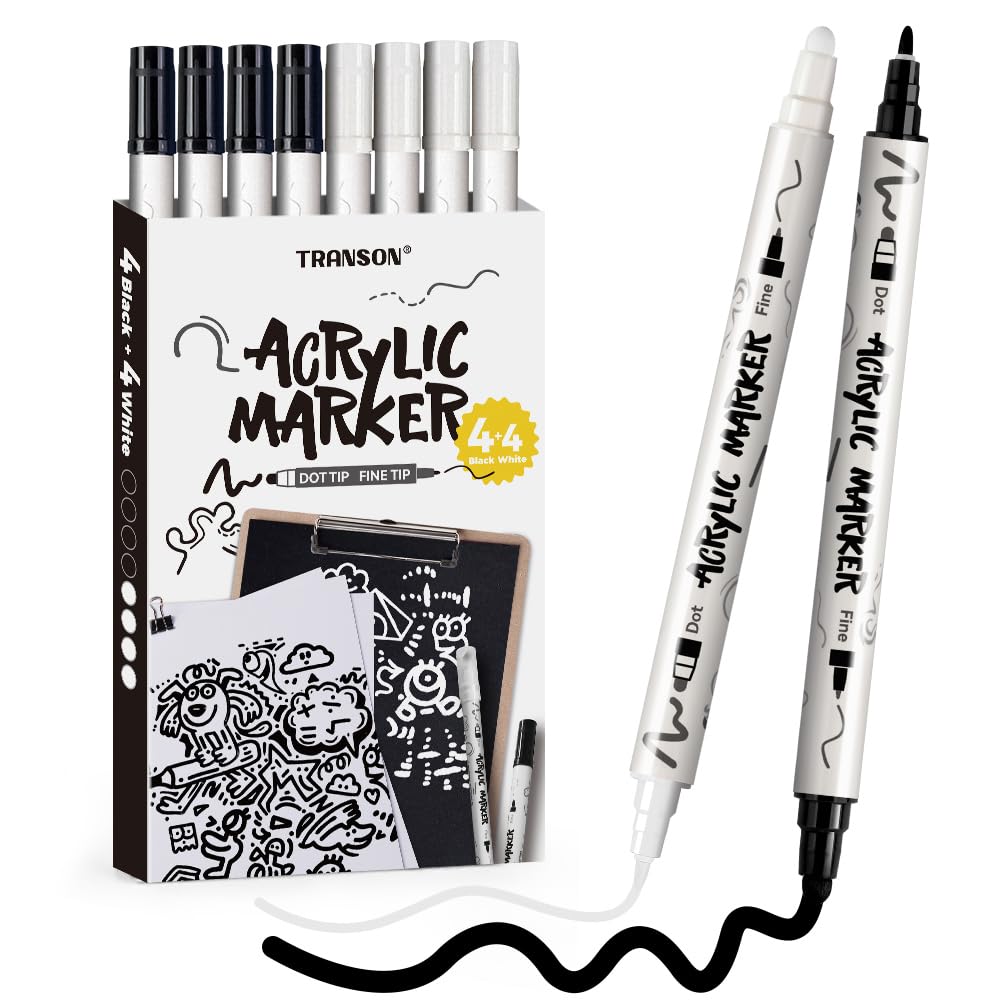 TRANSON dual-tip markers pack for versatile design tasks on multiple surfaces.