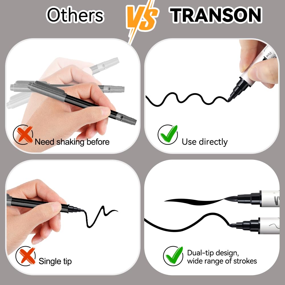 TRANSON markers ready for rock, glass, canvas, leather surfaces