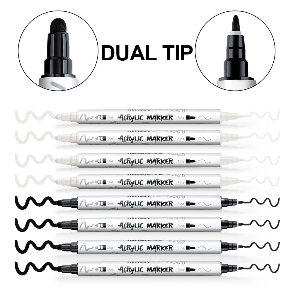 TRANSON water-based acrylic markers emphasize non-toxic formula and easy cleanup.