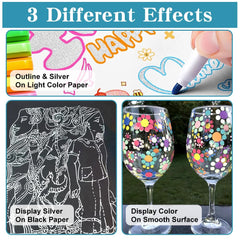 TRANSON silver outlines on light paper create reflective accents