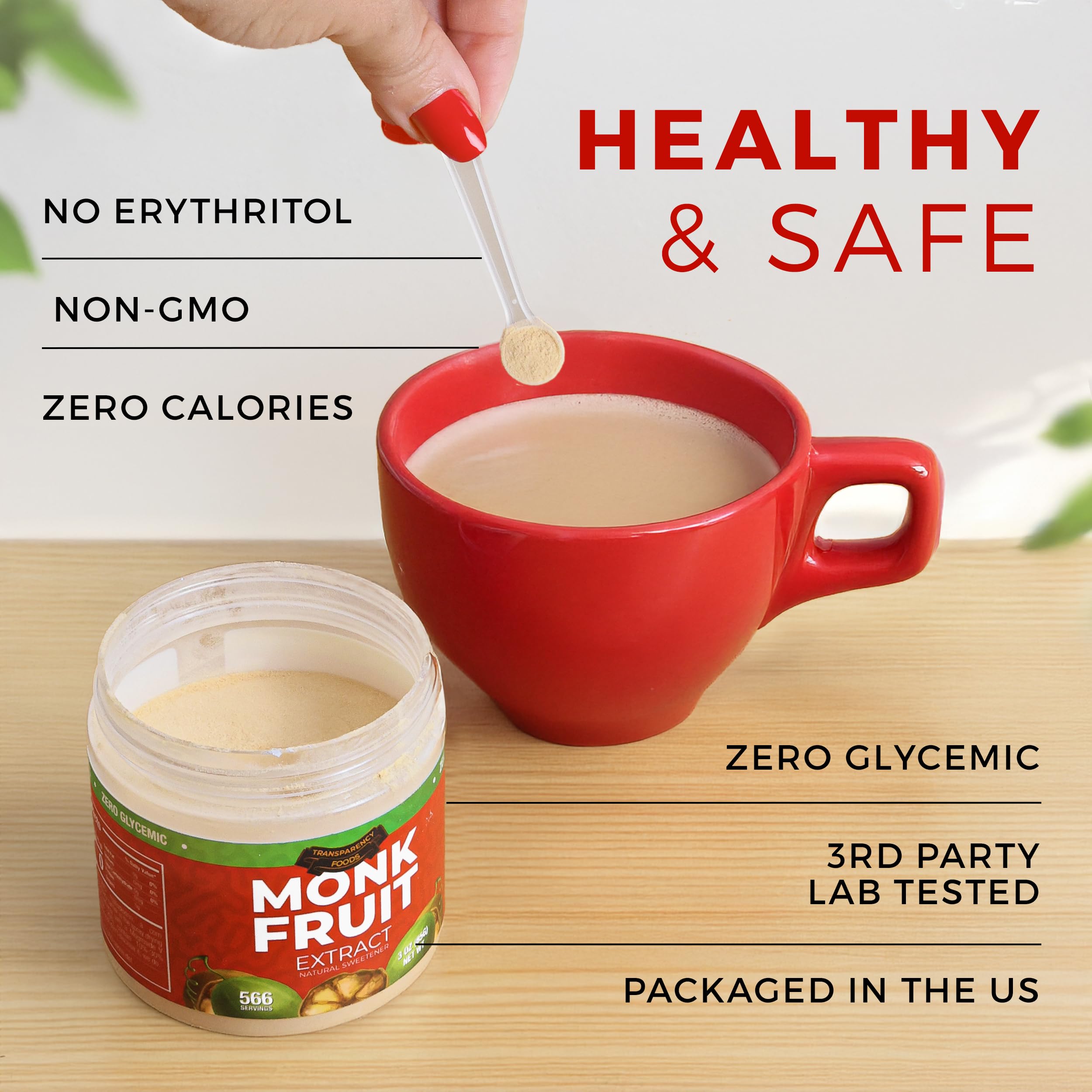 Transparency Foods Monk Fruit Pour bottle shows versatile use in sauces and dressings.